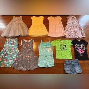 4/4T Girls Summer Clothing Bundle-Dresses,Romper,Shirts, Skirt